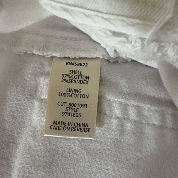 Max Studio Wide Leg High Waist White Denim Cropped Pants Size 10 - Picture 5 of 8